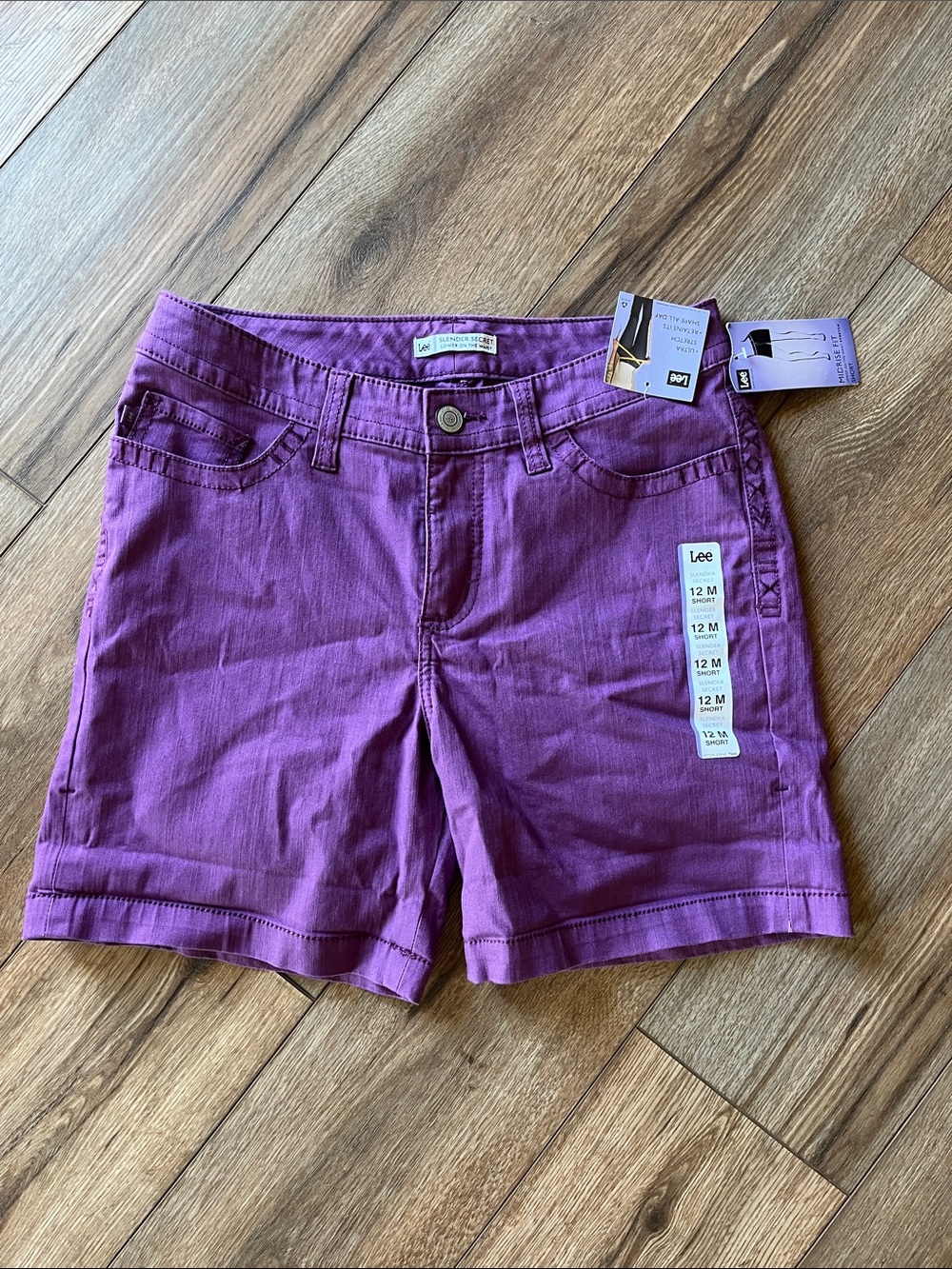 Lee Women’s Bright Purple Cotton Blend Bermuda Shorts